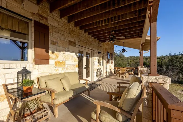 a view of an outdoor space with seating area