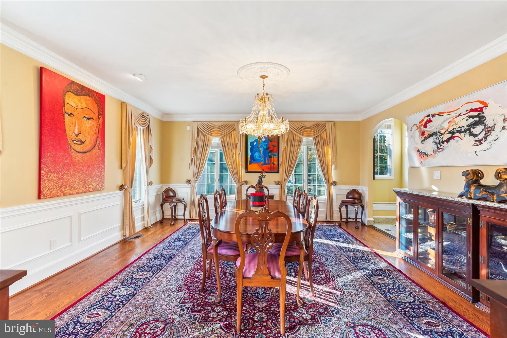 1071 Spring Hill Road McLean, VA 22102 - Photo 14 of 65 a view of a dining room with furniture window and wooden floor