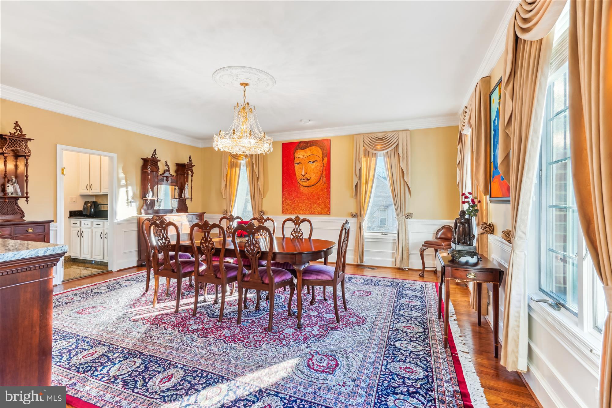 1071 Spring Hill Road McLean, VA 22102 - Photo 15 of 65 a view of a dining room with furniture window and wooden floor