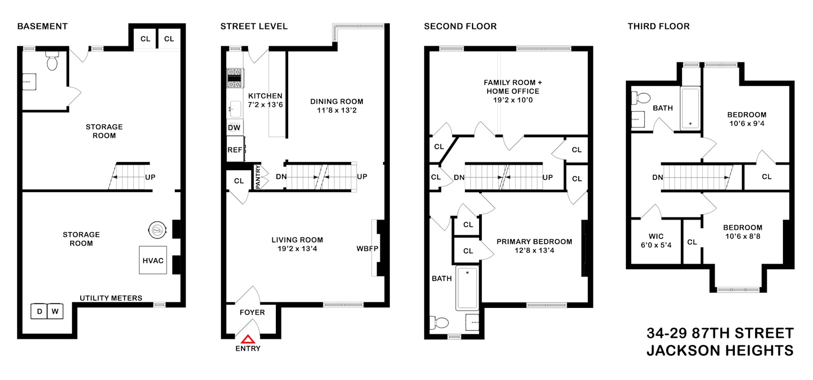 34-27 87th Street Queens, NY 11372 - Photo 19 of 19 a picture of a floor plan