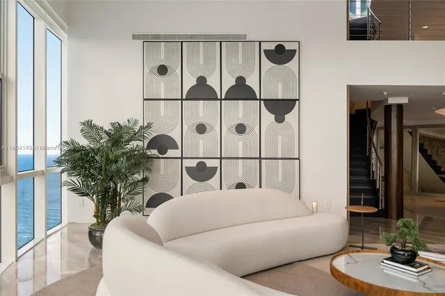 a living room with furniture