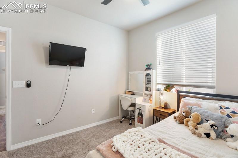 10480 Summer Ridge Drive Peyton, CO 80831 - Photo 19 of 30 a bedroom with a bed and a flat screen tv