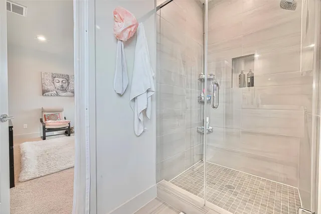 a bathroom with a shower