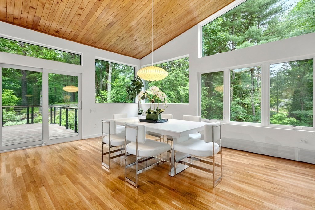 7 Spruce Hill Road Weston, MA 02493 - Photo 7 of 40 a living room filed with furniture and garden view