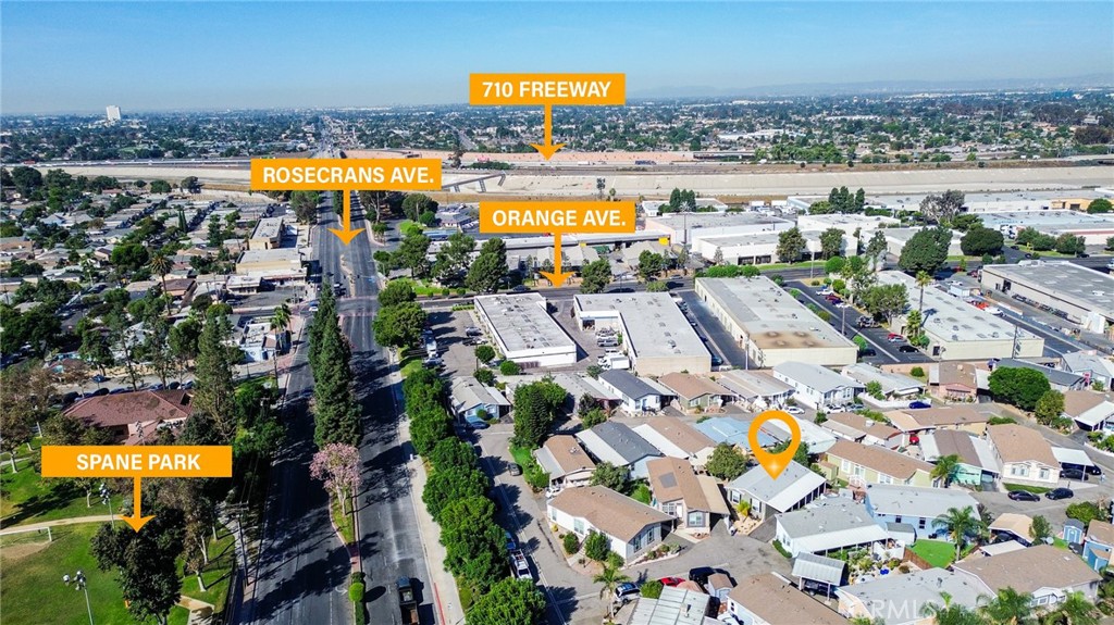 7101 Rosecrans Avenue, Unit 137 Paramount, CA 90723 - Photo 30 of 30 an aerial view of residential building and parking space