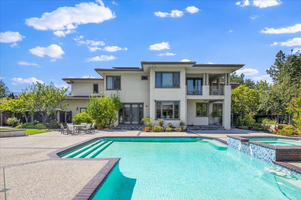20040 Spaich Court Saratoga, CA 95070 - Photo 78 of 87 a front view of a house with sitting area and swimming pool