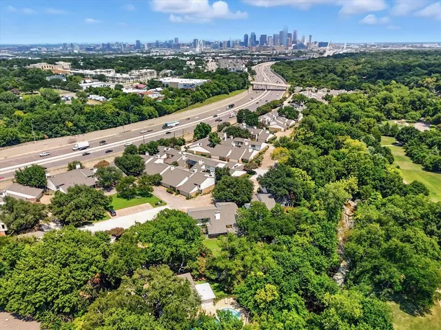 an aerial view of multiple house