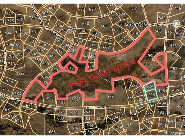 an aerial view of a building with front door