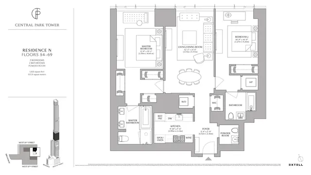 $8,800,000 | 217 West 57th Street, Unit 68N | Midtown Central