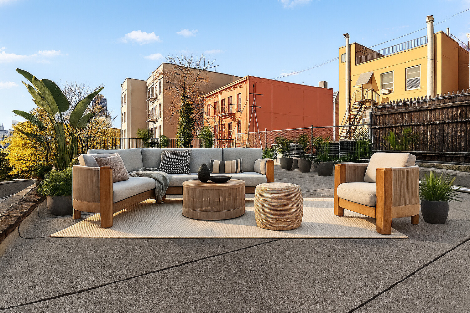 983 Manhattan Avenue, Unit 1 Brooklyn, NY 11222 - Photo 9 of 10 a view of a patio with couches and potted plants