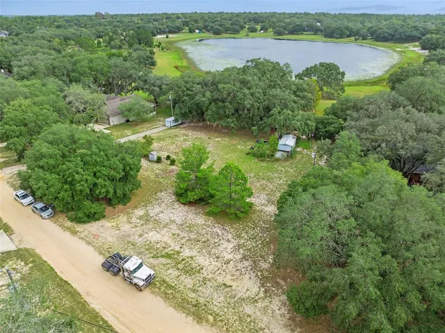 a view of a lake with a city