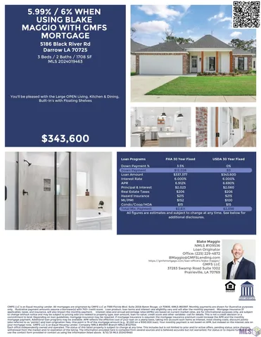 $343,600 | 5186 Black River Road, Darrow, LA 70725