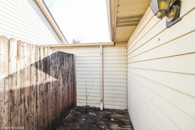 a view of a wooden door