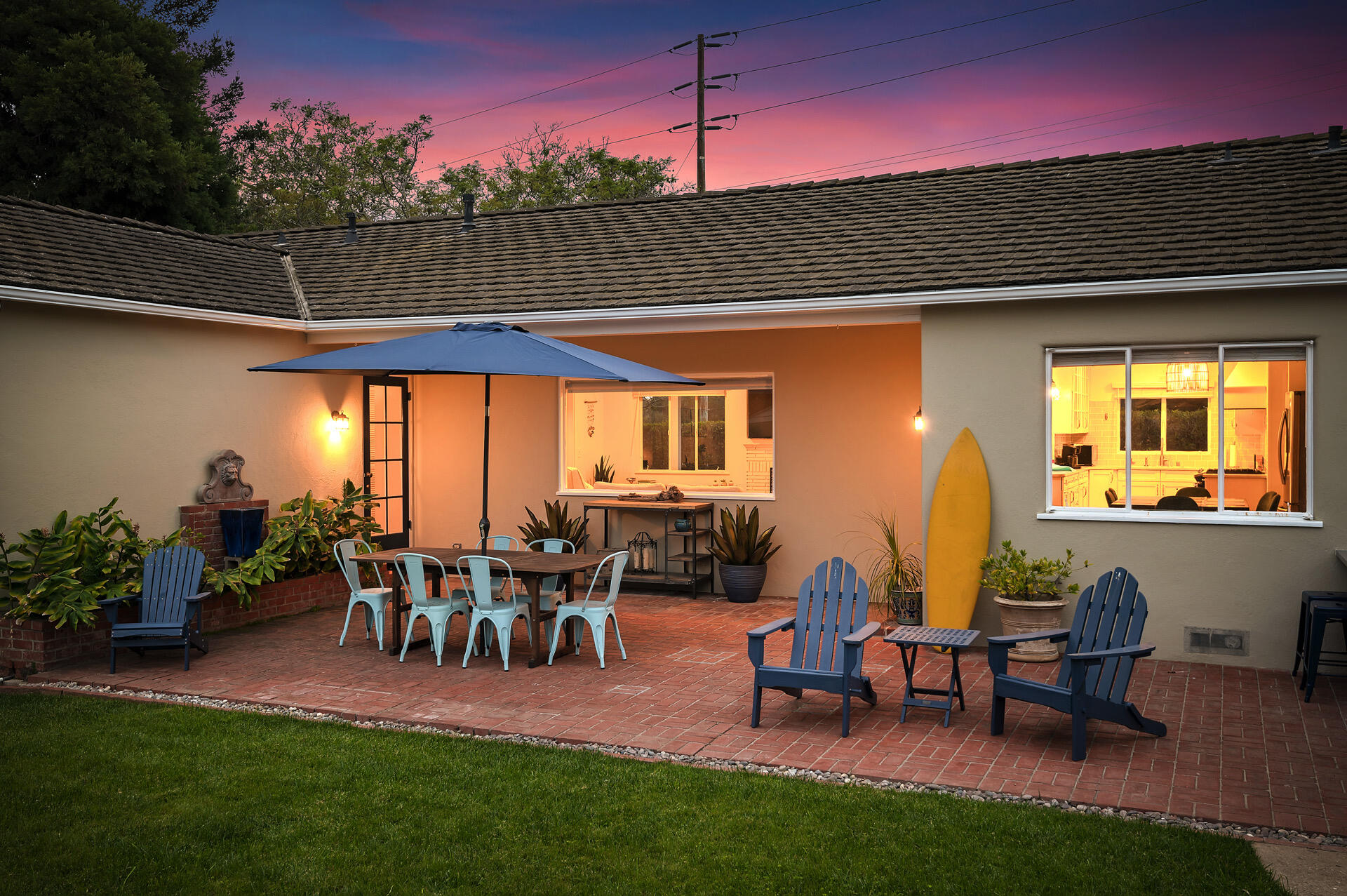 Undisclosed Address Carpinteria, CA 93013 - Photo 15 of 38 06 - Back Patio (Twilight)