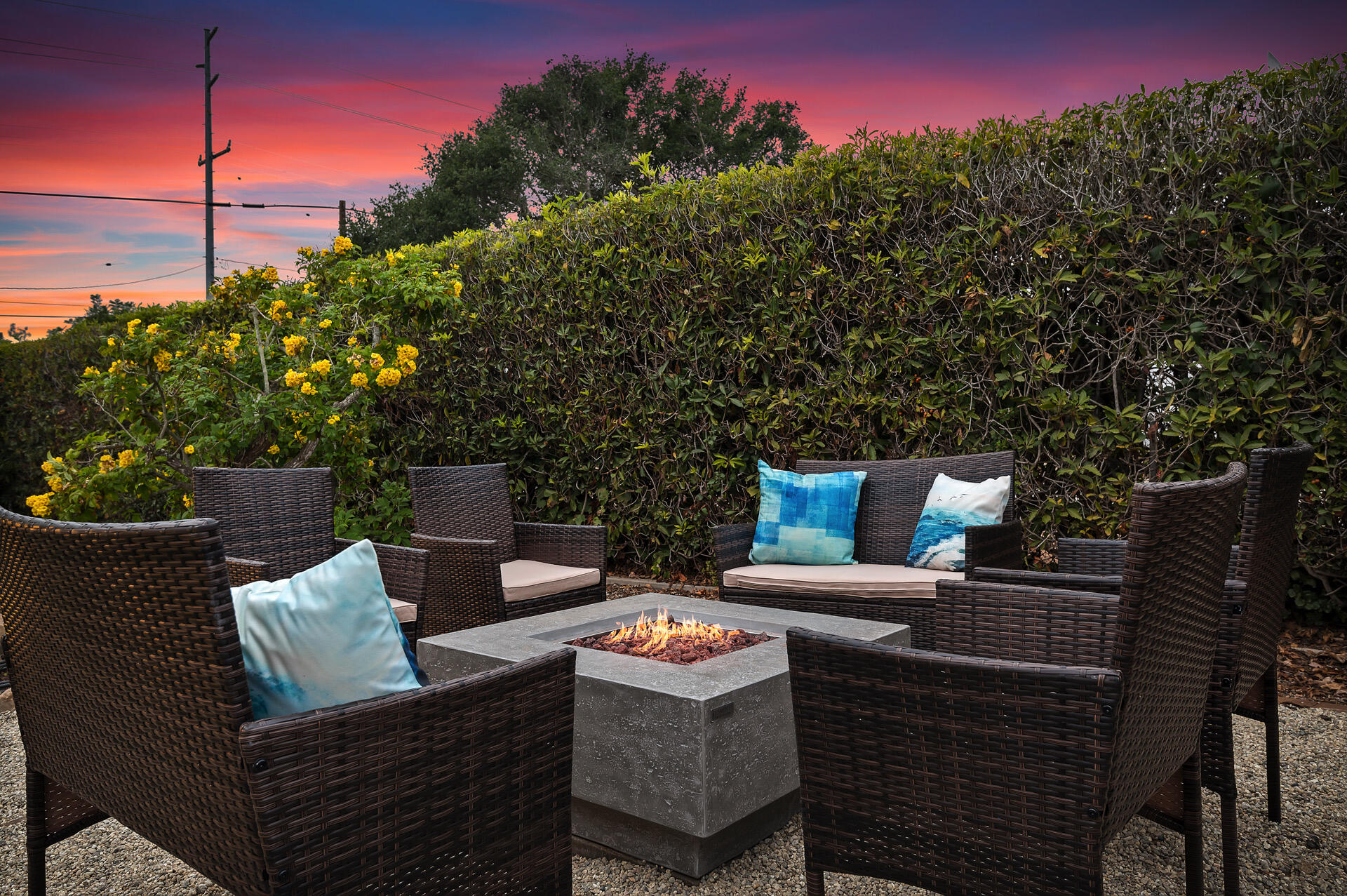 Undisclosed Address Carpinteria, CA 93013 - Photo 4 of 38 09 - Fire Pit (Twilight)