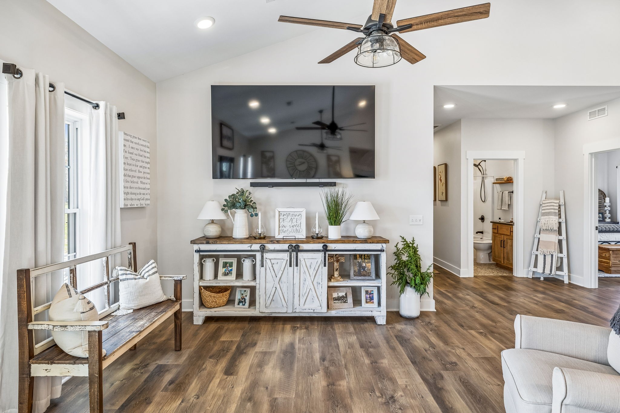 1869 Taurus Farm Road Lafayette, TN 37083 - Photo 11 of 60 a living room with stainless steel appliances kitchen island granite countertop furniture and a kitchen view