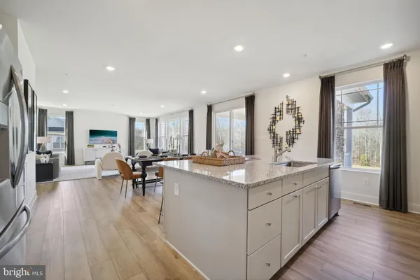 a kitchen with lots of counter top space