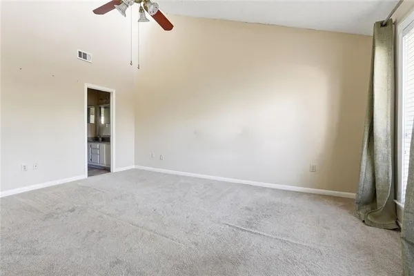 an empty room with a natural light