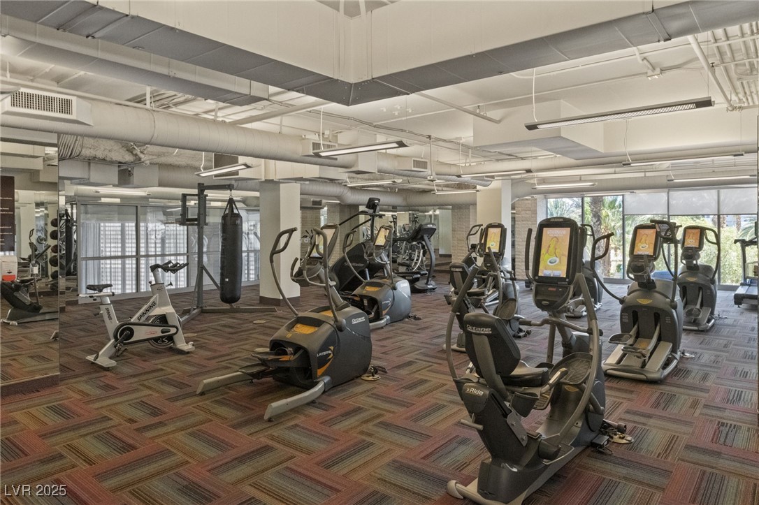 8255 South Las Vegas Boulevard, Unit 809 Las Vegas, NV 89123 - Photo 29 of 32 Exercise room featuring carpet floors