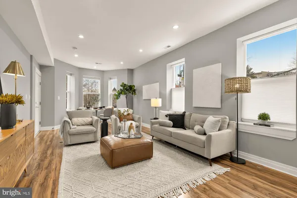 a living room with furniture and a couch