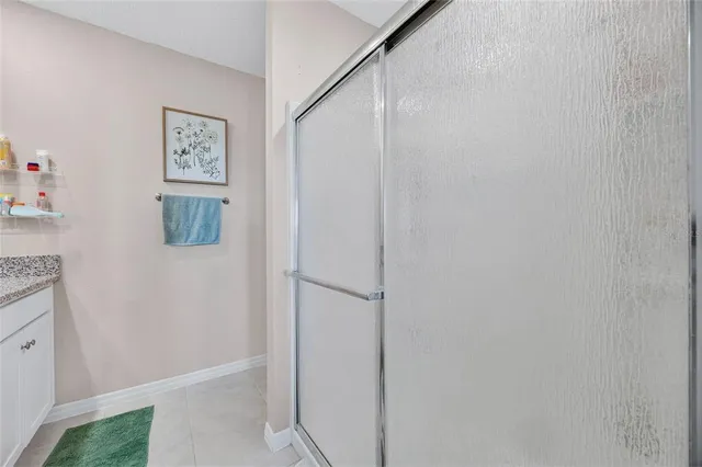 a bathroom with a shower