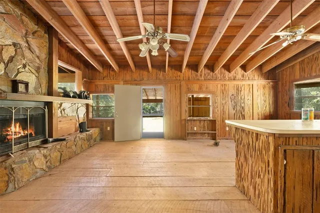 a view of a yard with an outdoor space