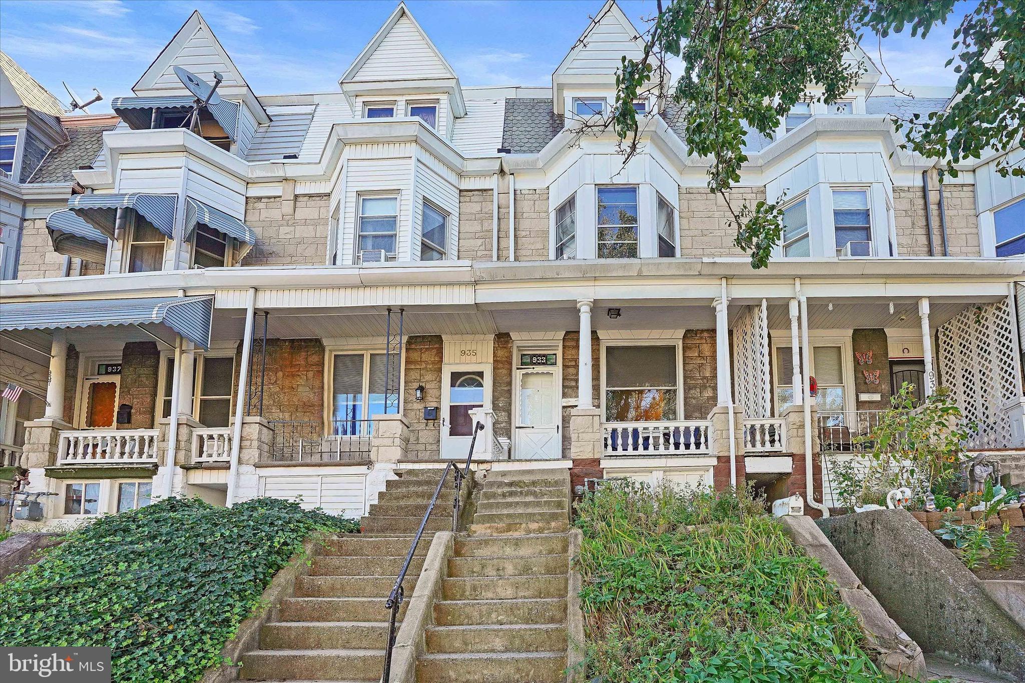 front view of a brick house