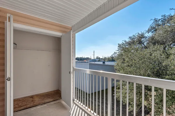 a view of a balcony
