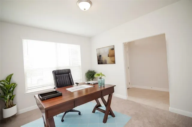 a view of workspace with a window