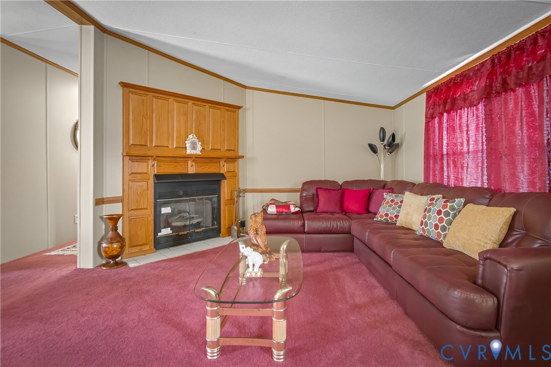 23344 Booth Road Stony Creek, VA 23882 - Photo 5 of 45 a living room with furniture and a fireplace