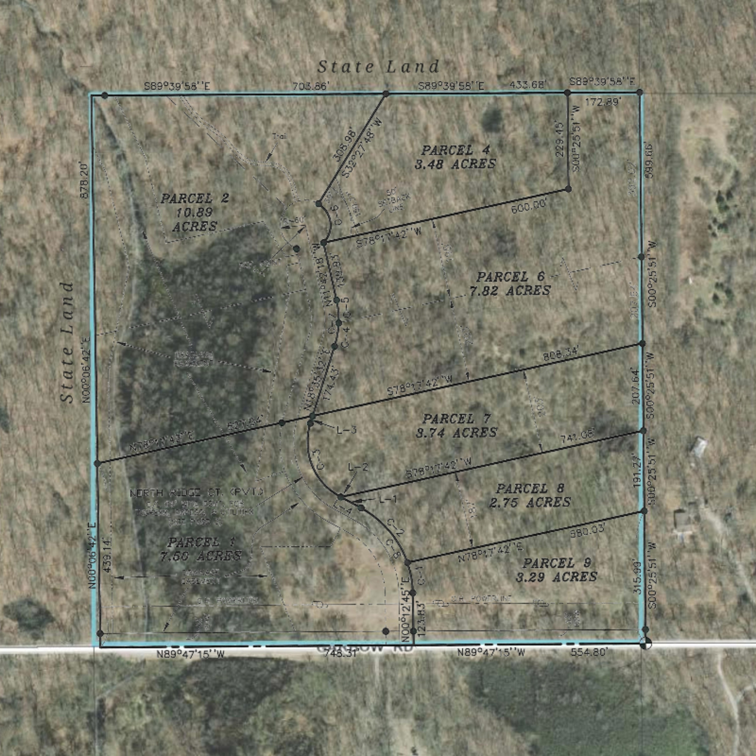North Ridge, Unit PARCEL 9 Middleville, MI 49333 - Photo 4 of 4 North Ridge - Aerial w_ Survey Overlay
