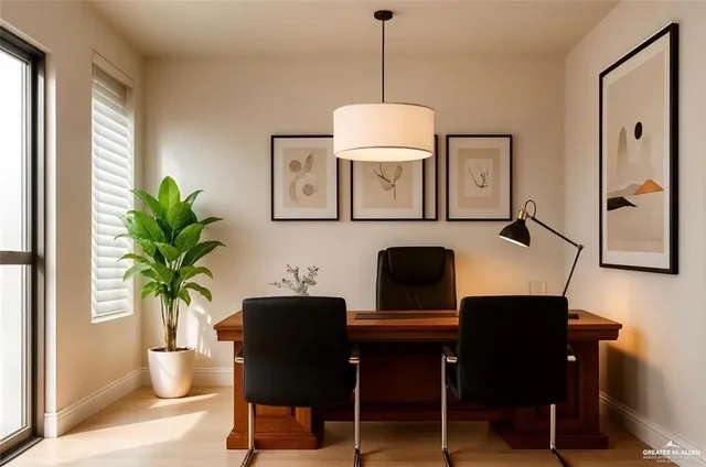 a living room with furniture a large window and a chandelier