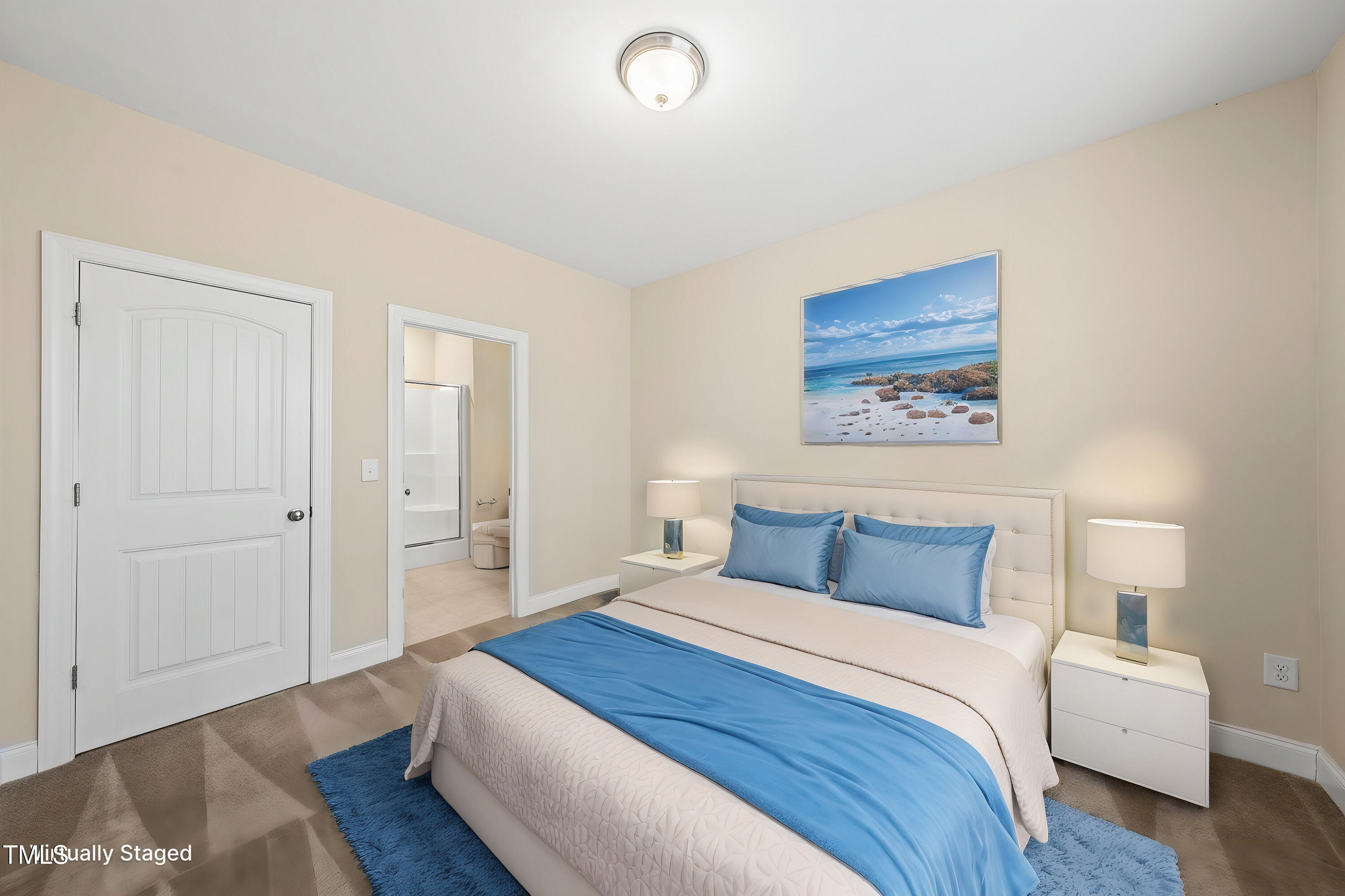 111 Wards Ridge Drive Cary, NC 27513 - Photo 24 of 46 a bedroom with a bed and a painting on the wall