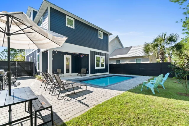 a view of outdoor space yard deck patio and swimming pool
