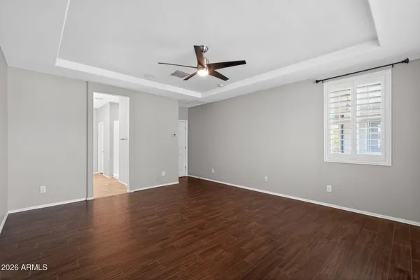 a view of a room with cabinets