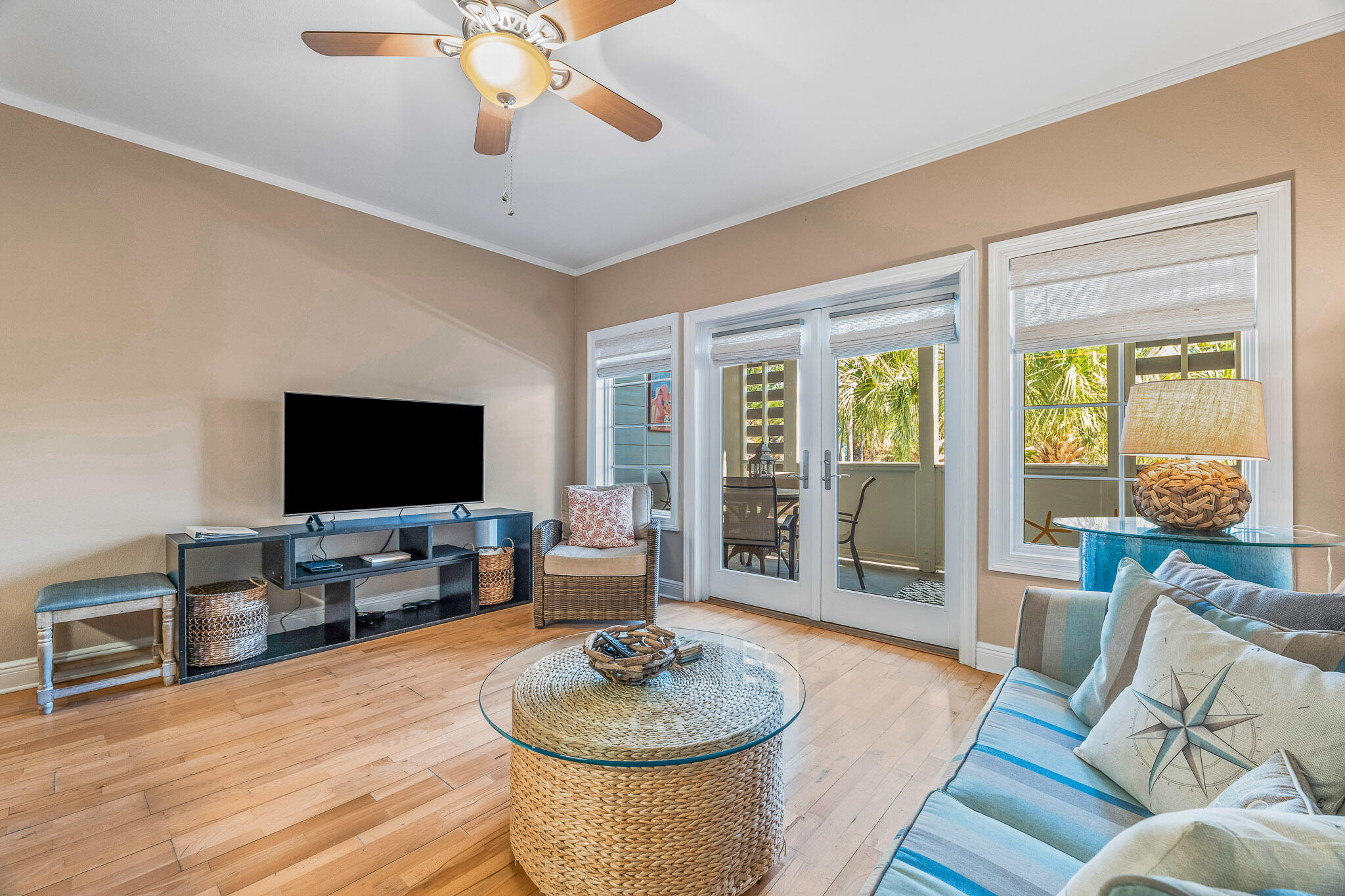 43 Cassine Way, Unit 206 Santa Rosa Beach, FL 32459 - Photo 5 of 32 a living room with furniture and a flat screen tv