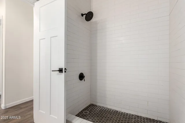 a bathroom with a shower