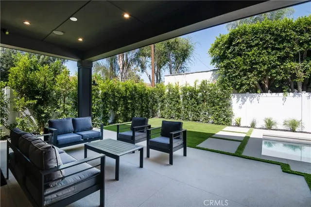 a outdoor living space with furniture