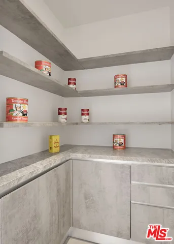 a utility room with a wooden floor