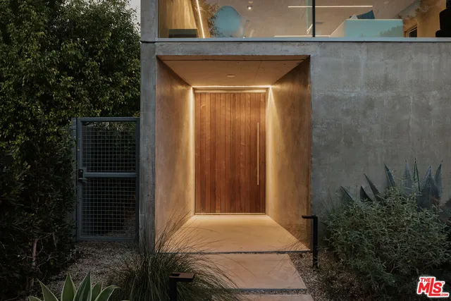 a view of wooden door