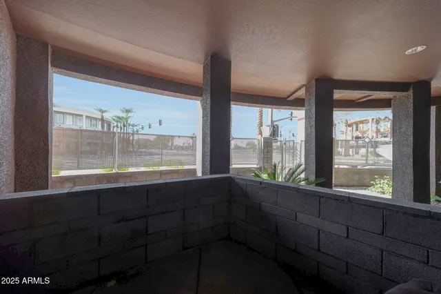 a view of a building with outdoor space