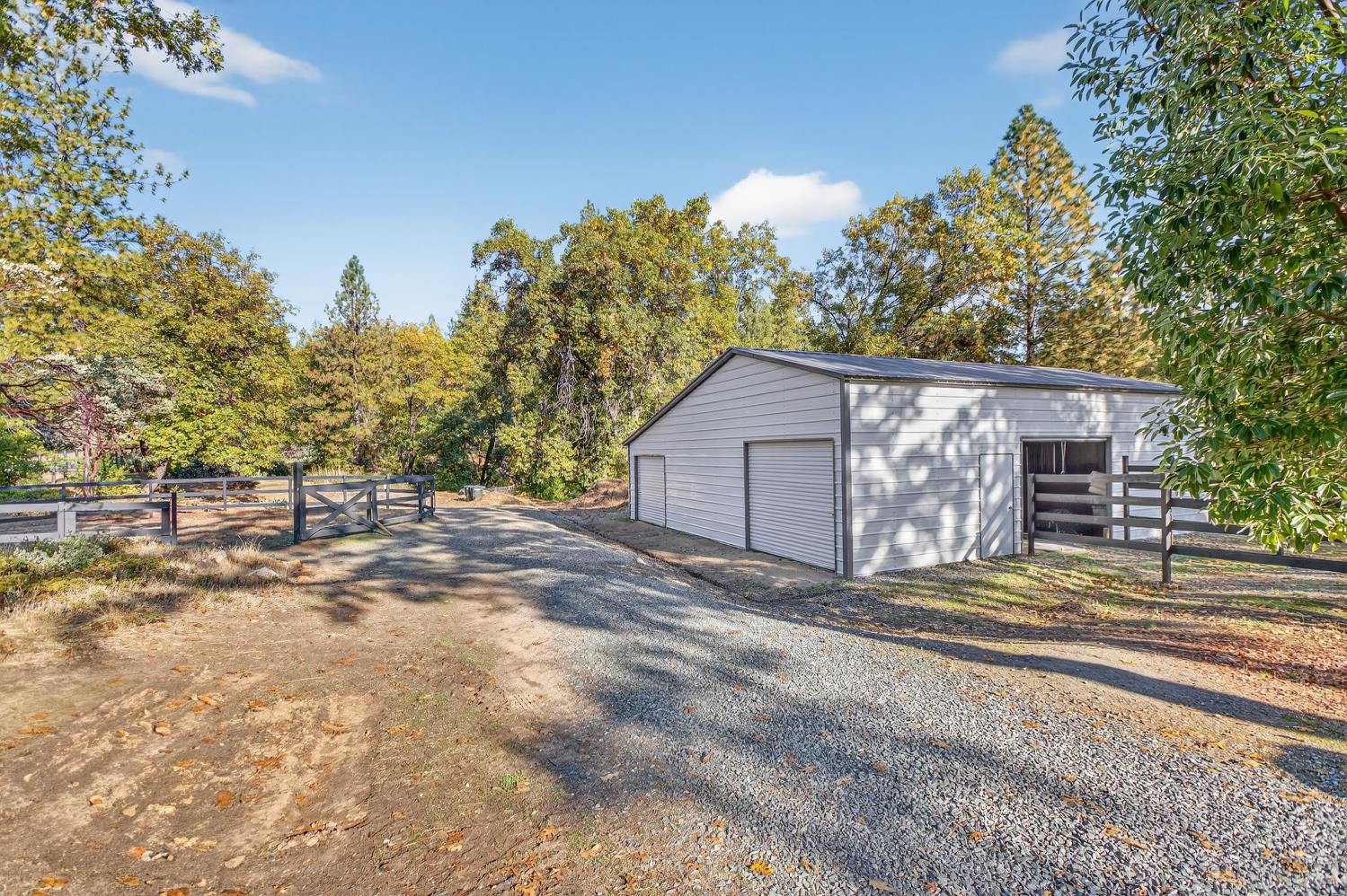 22080 Fiddletown Road Volcano, CA 95689 - Photo 55 of 94 a view of a house with a small yard and a large tree