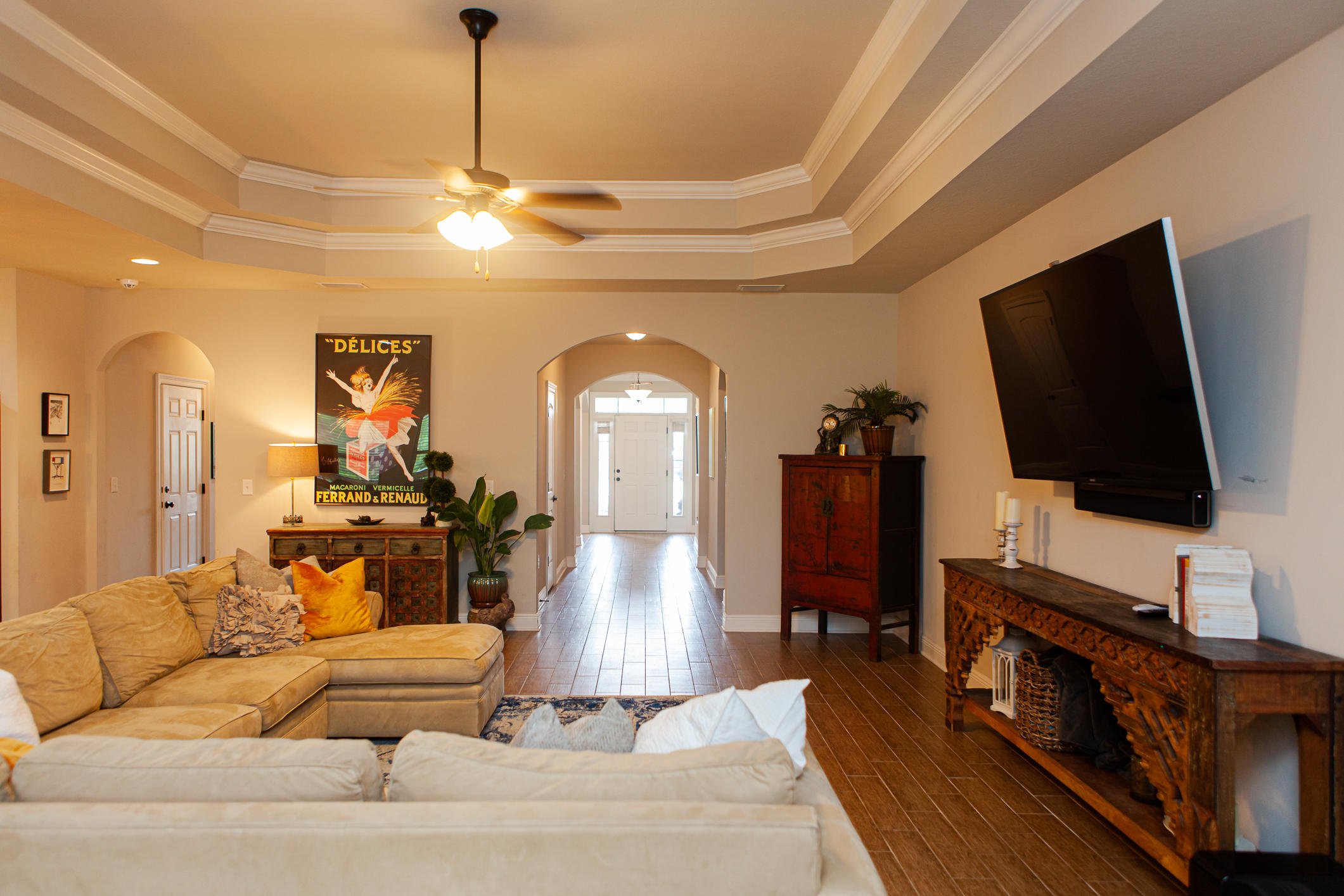 107 Maddox Street Santa Rosa Beach, FL 32459 - Photo 22 of 37 a living room with furniture and a flat screen tv