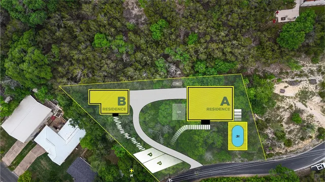 an aerial view of a house having outdoor space