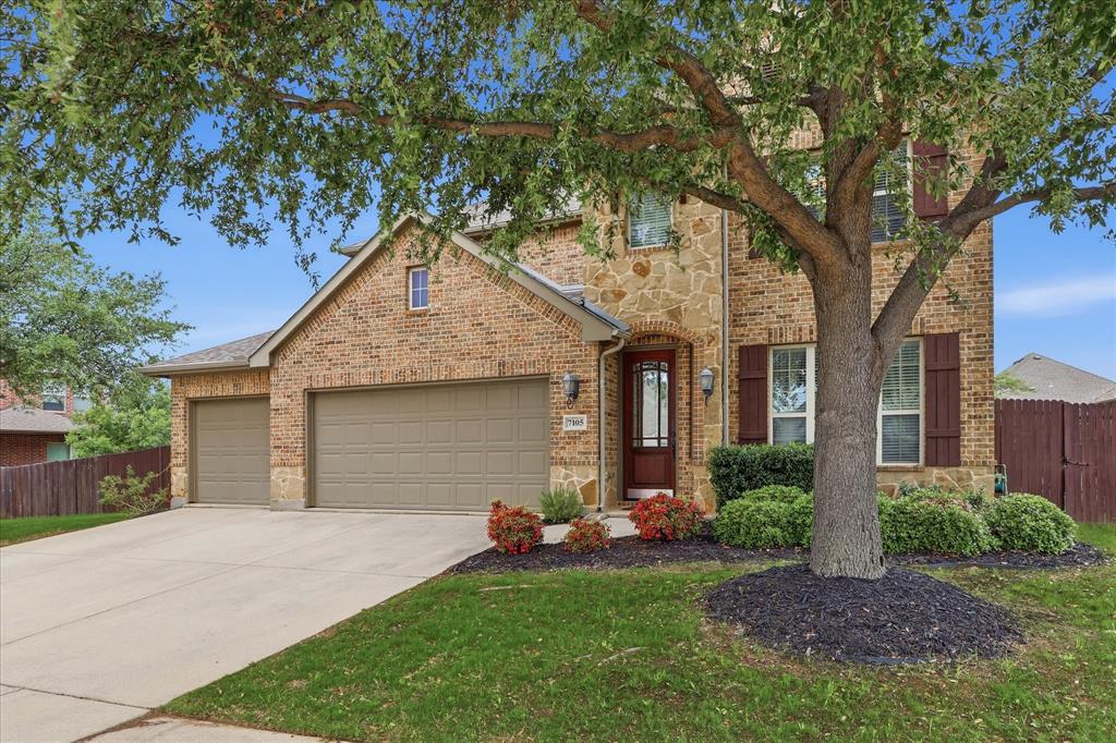 7105 Edwards Road Denton, TX 76208 - Photo 4 of 40 Well-maintained brick home with mature tree and inviting curb appeal.