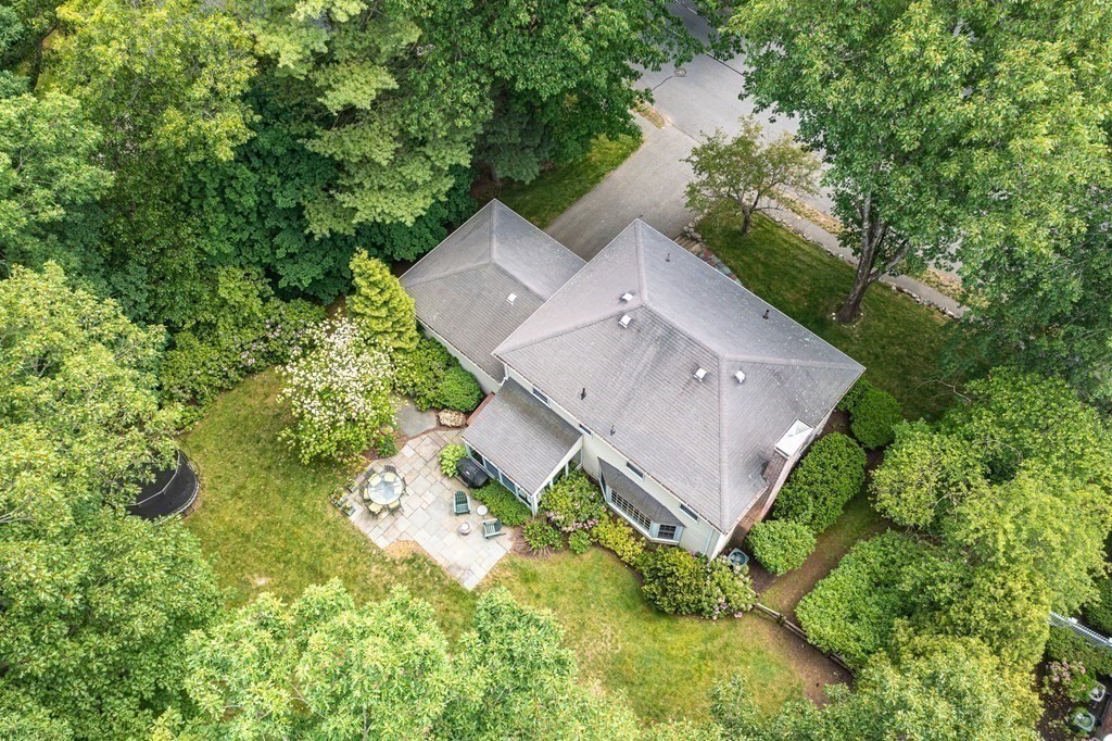 104 Westgate Wellesley, MA 02481 - Photo 30 of 31 an aerial view of a house with a yard and large trees
