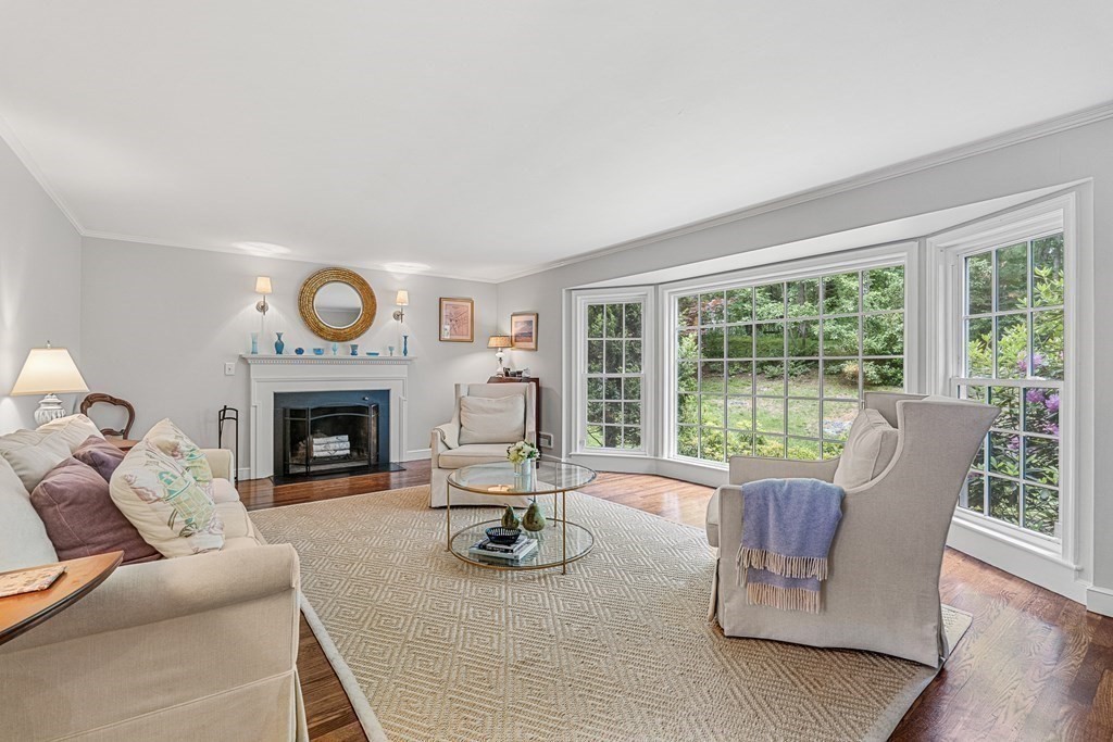104 Westgate Wellesley, MA 02481 - Photo 6 of 31 a living room with furniture and a fireplace