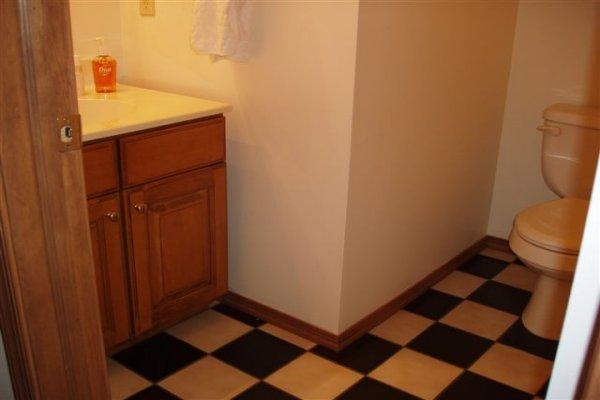 1562 Bush Road Cresco, PA 18326 - Photo 13 of 30 a bathroom with a sink a toilet and a mirror