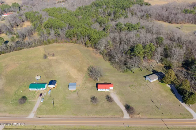 an aerial view of a houses