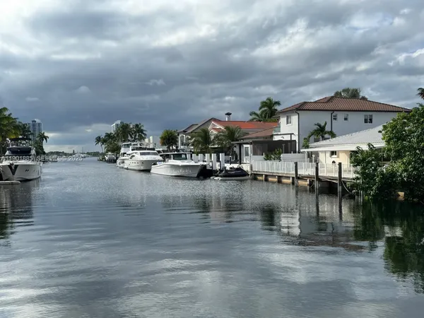 a view of a lake with houses